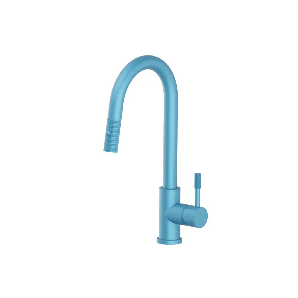 Flusso Vasco - Dual Spray Stainless Steel Kitchen Faucet with Pull Out and Knurling by Flusso
