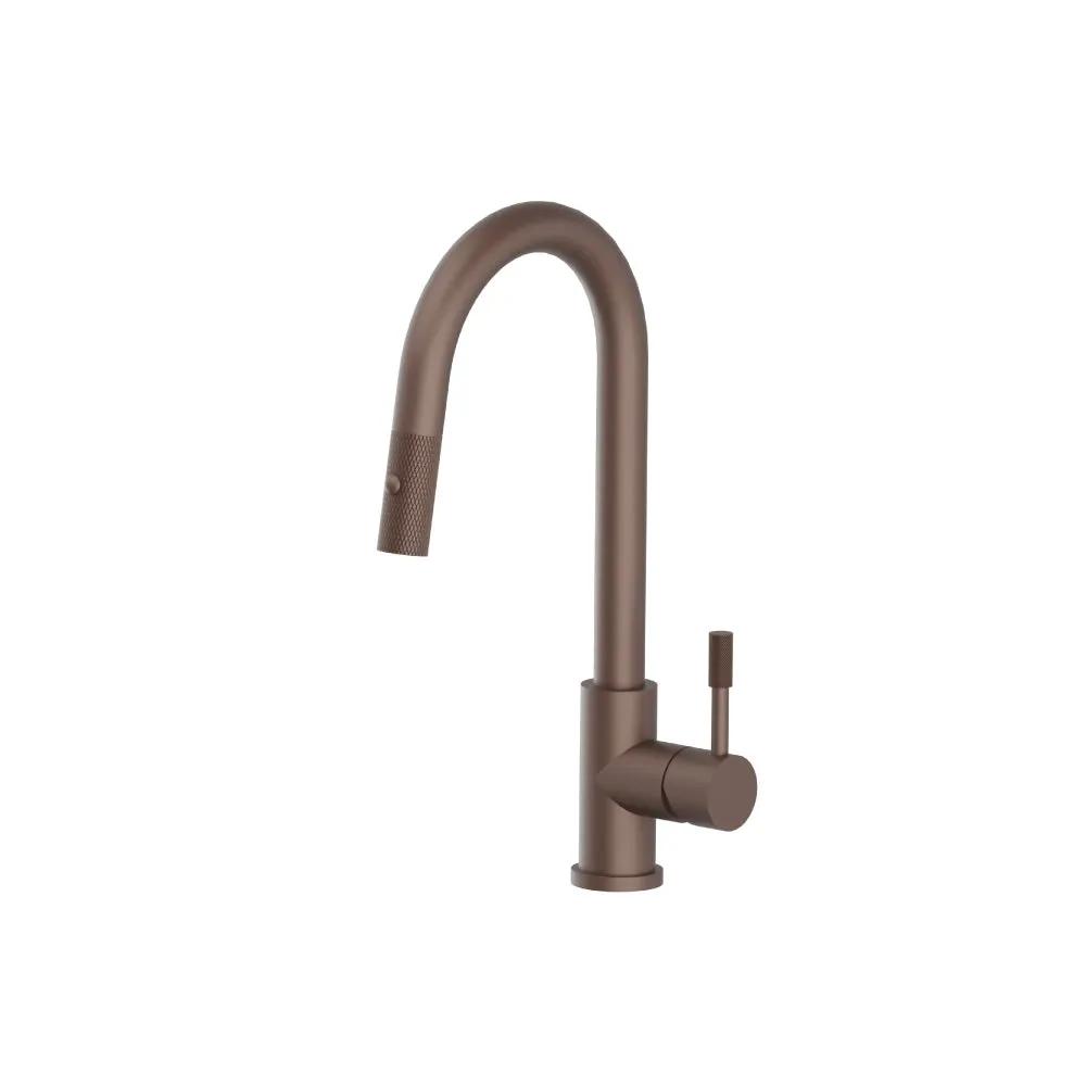 Flusso Vasco - Dual Spray Stainless Steel Kitchen Faucet with Pull Out and Knurling by Flusso