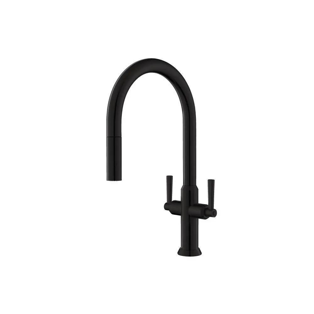 Flusso Velox - Dual Spray Stainless Steel Two Handle Kitchen Faucet with Pull Out by Flusso