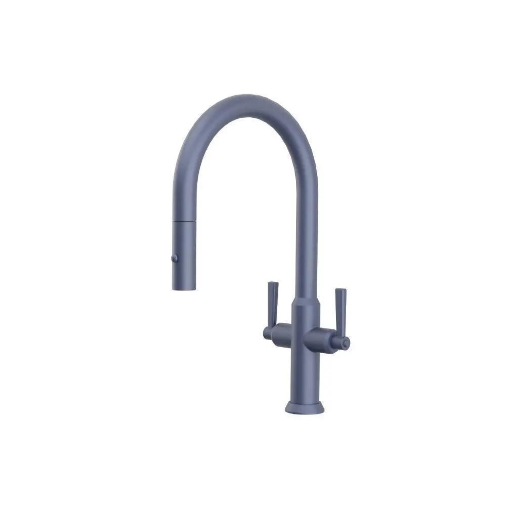 Flusso Velox - Dual Spray Stainless Steel Two Handle Kitchen Faucet with Pull Out by Flusso