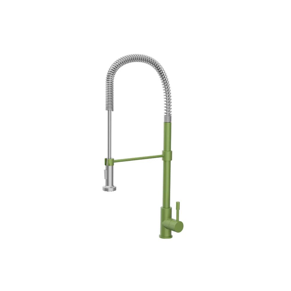 Flusso Professio - S - Dual Spray Professional Stainless Steel Kitchen Faucet with Pull Out by Flusso
