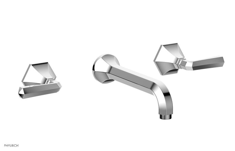 polished chrome wall tub set