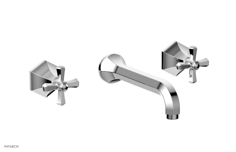 polished chrome wall tub set