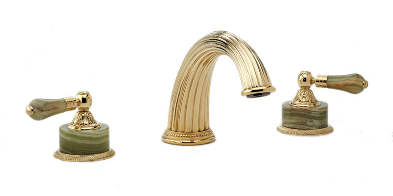 polished brass deck tub set