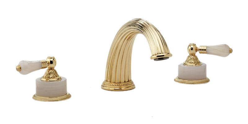 polished brass deck tub set