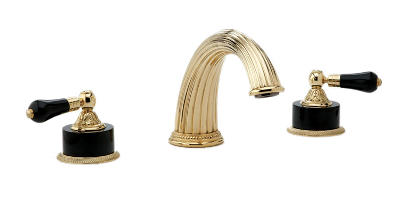 polished brass deck tub set