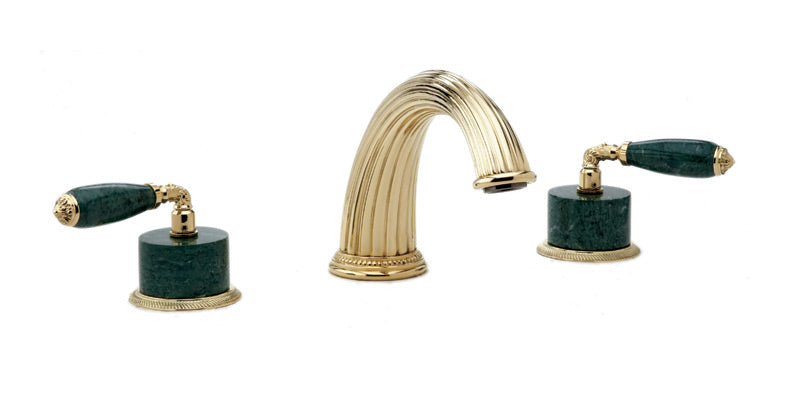 polished brass deck tub set