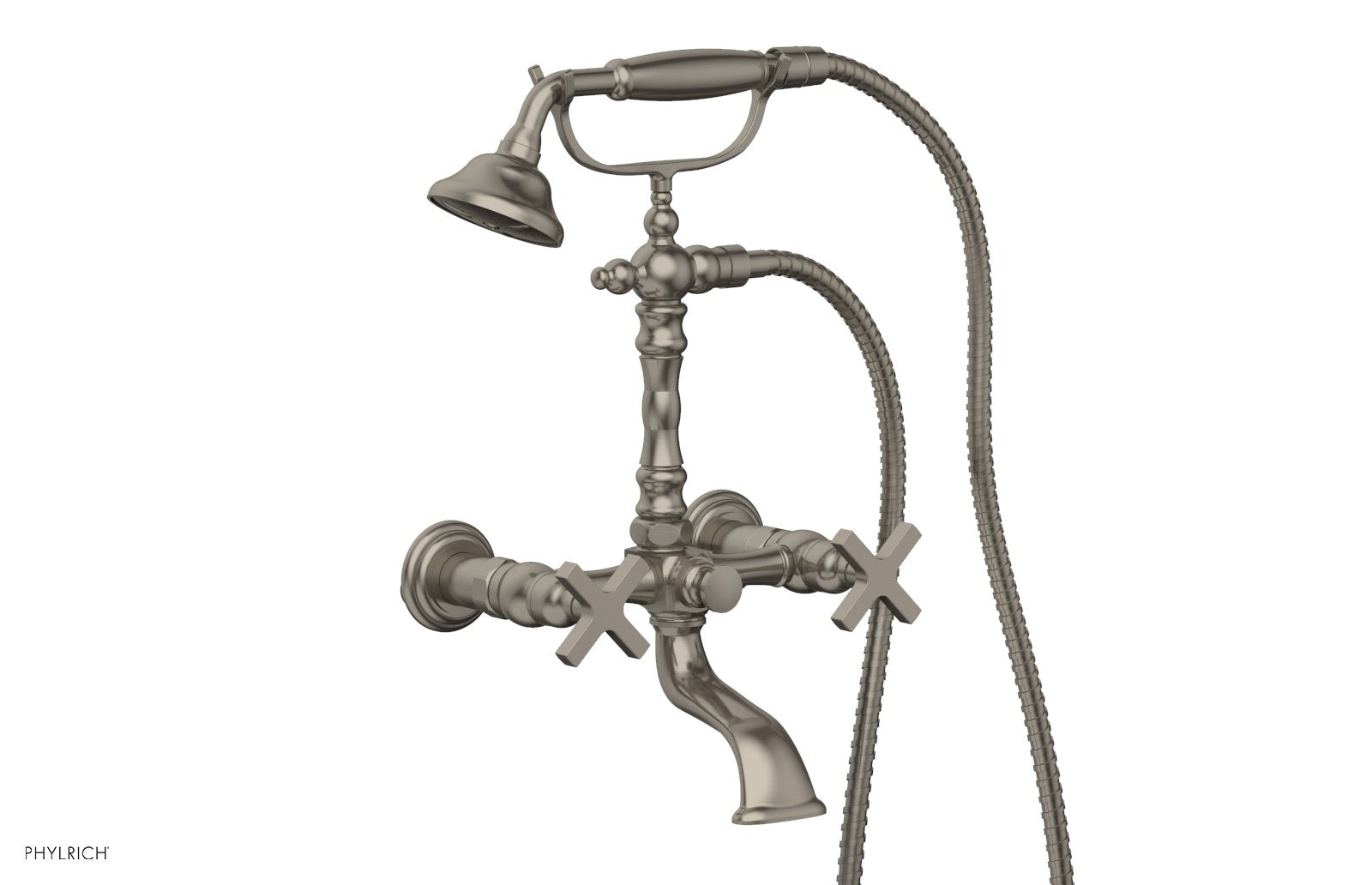 Phylrich HEX MODERN Exposed Tub & Hand Shower - Cross Handle