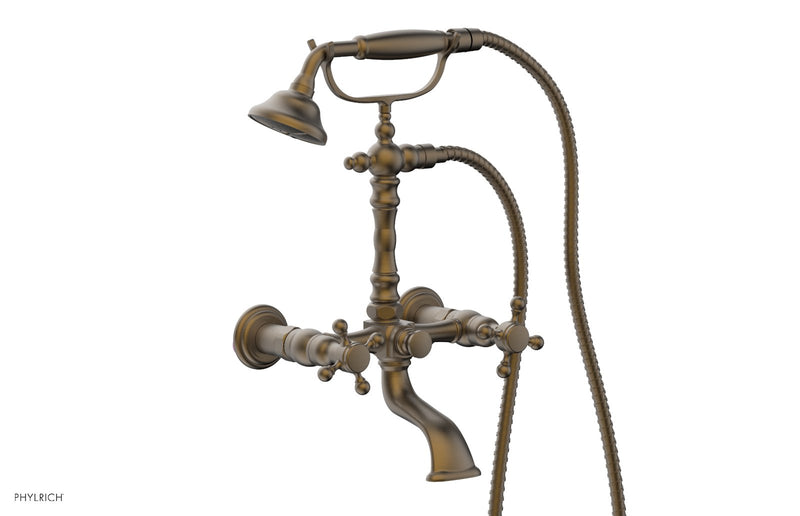 Phylrich HEX TRADITIONAL Exposed Tub & Hand Shower - Cross Handle