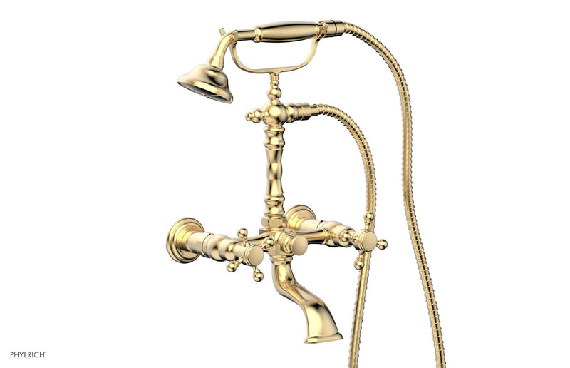 Phylrich HEX TRADITIONAL Exposed Tub & Hand Shower - Cross Handle