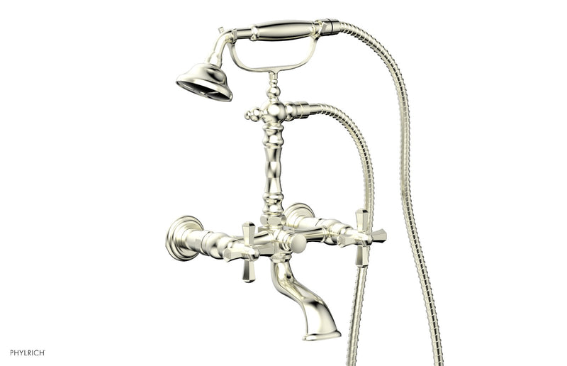 Phylrich LE VERRE & LA CROSSE Exposed Tub & Hand Shower - Cross Handle