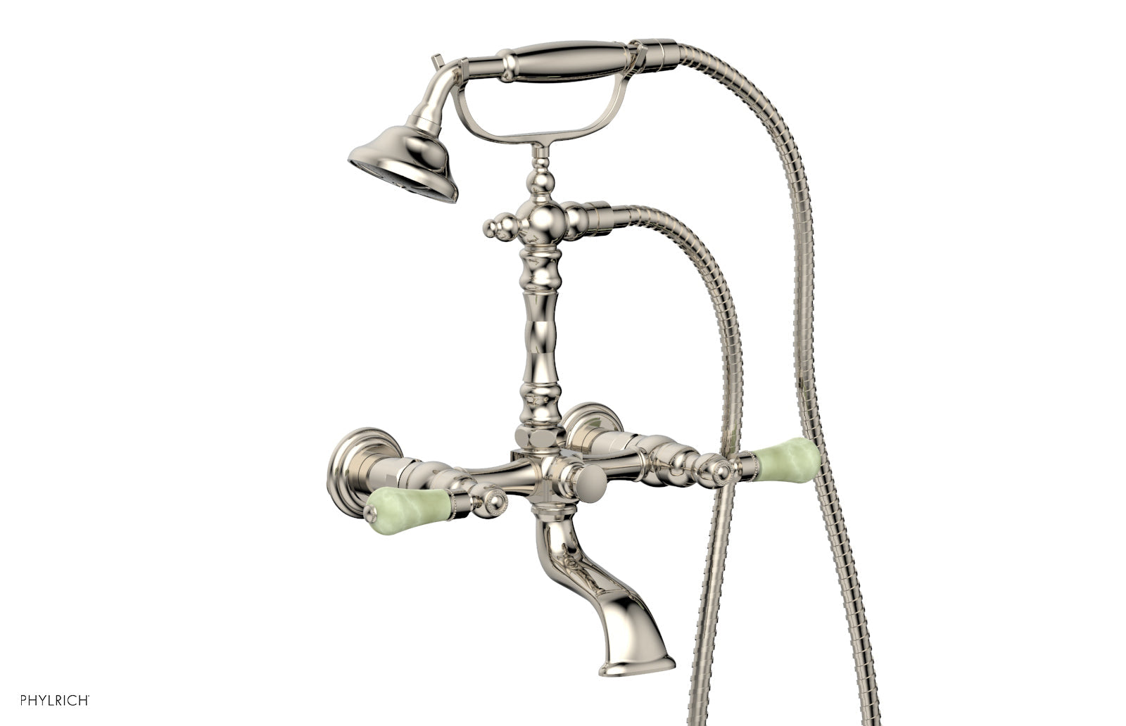 Phylrich REGENT Exposed Tub & Hand Shower -Green Onyx Handle