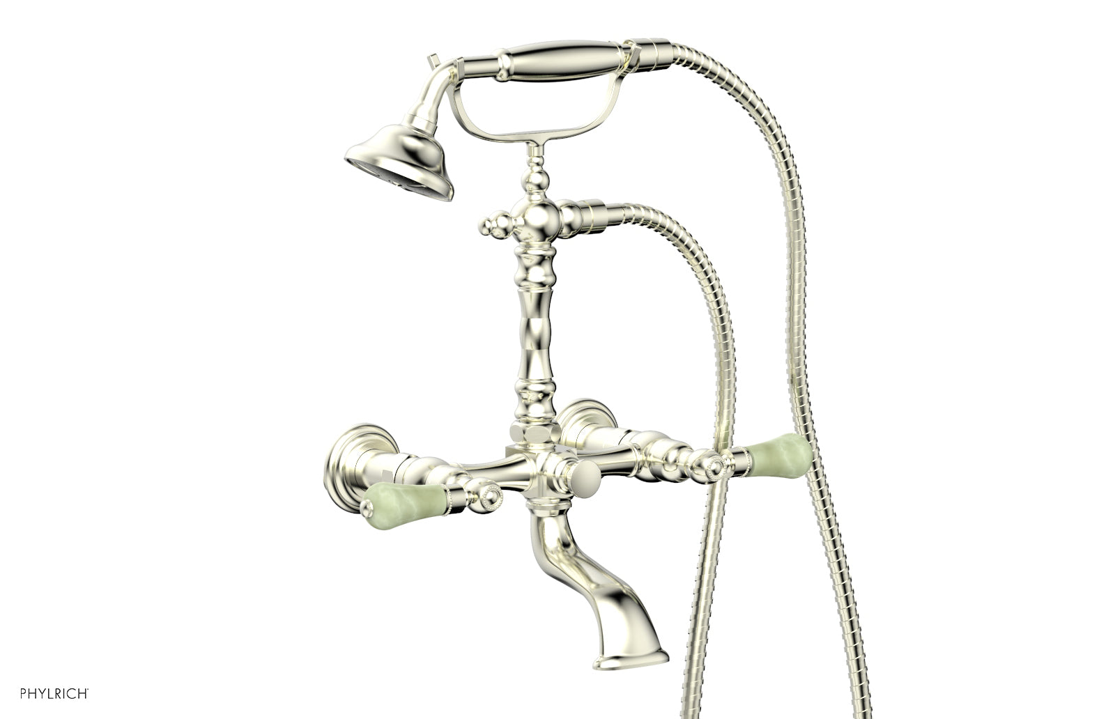 Phylrich REGENT Exposed Tub & Hand Shower -Green Onyx Handle