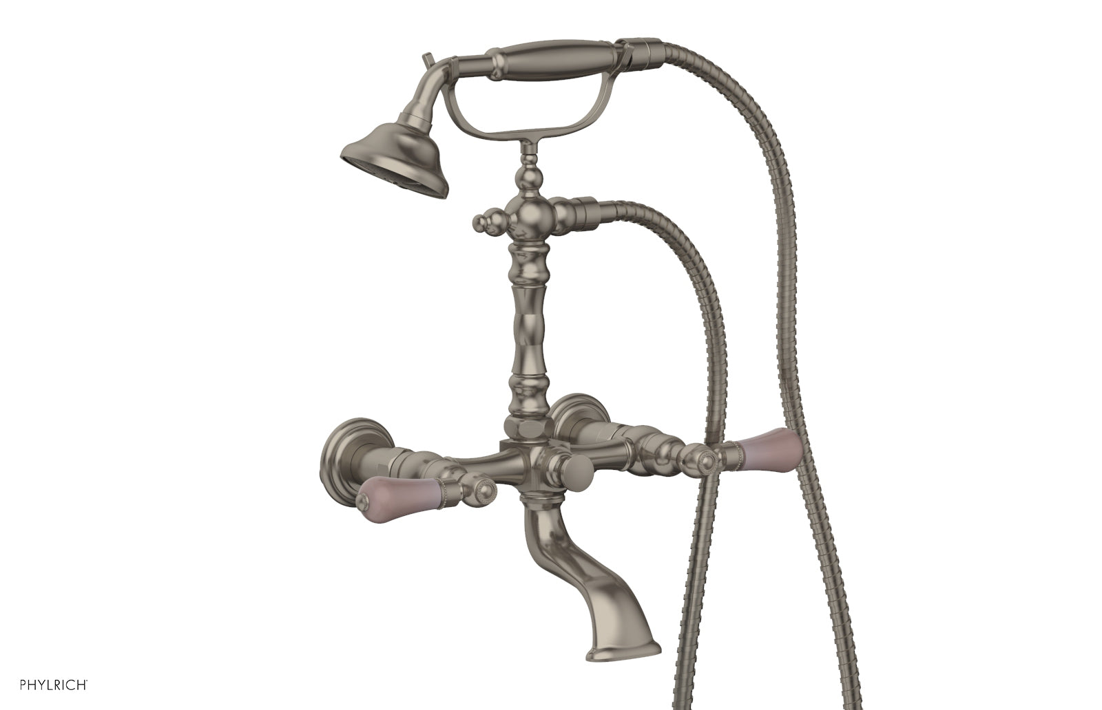 Phylrich REGENT Exposed Tub & Hand Shower - Pink Onyx Handle