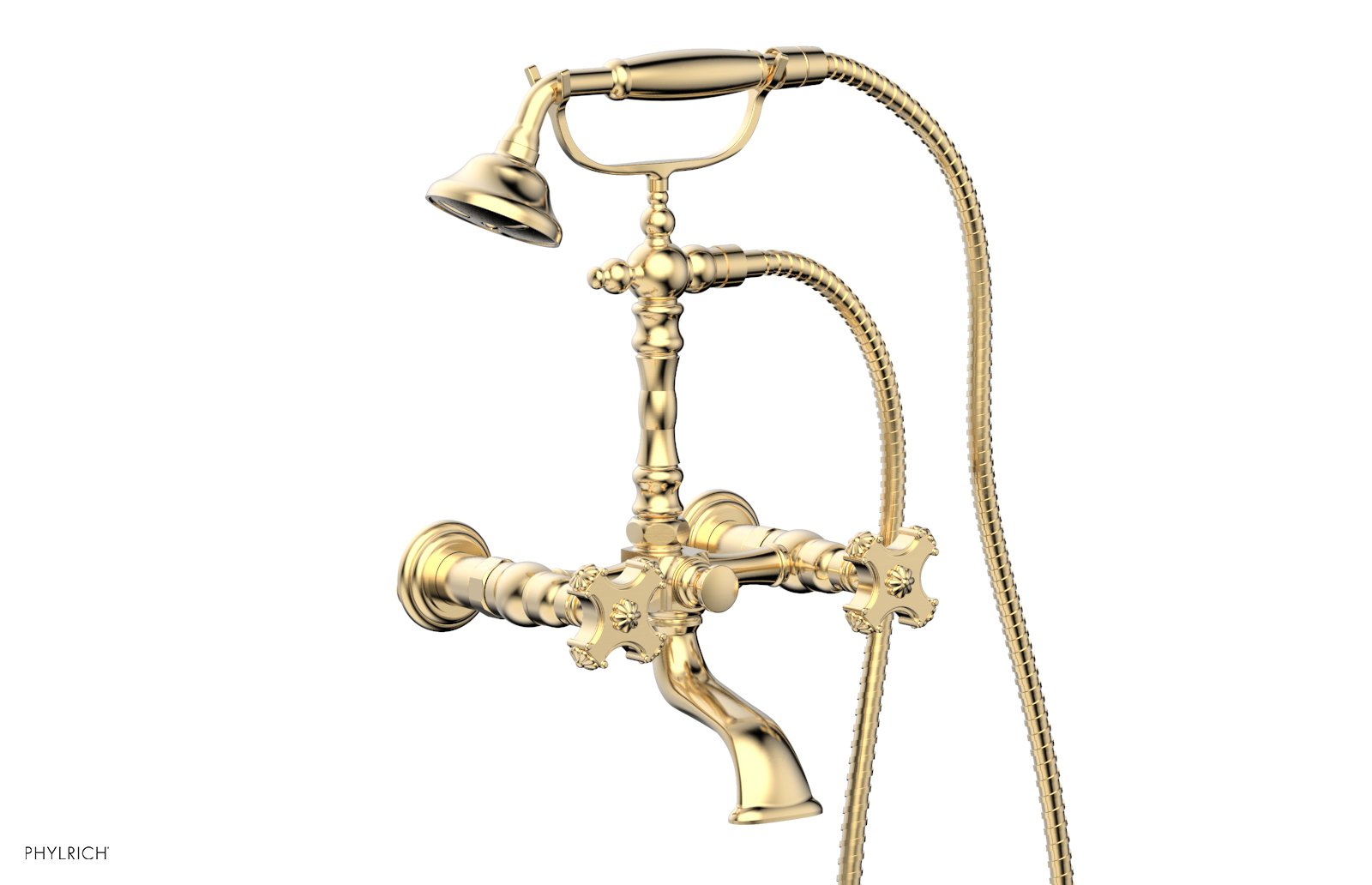 Phylrich MARVELLE Exposed Tub & Hand Shower - Cross Handle