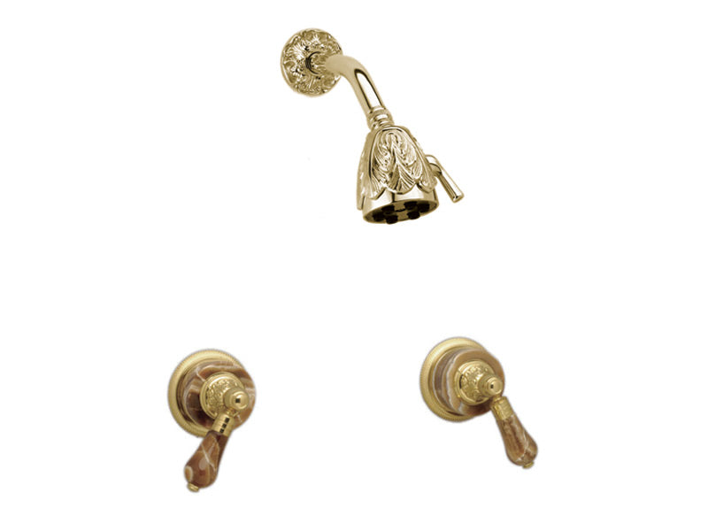 polished brass shower set