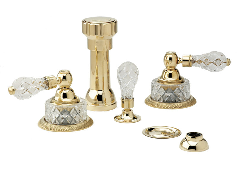 polished brass bidet set