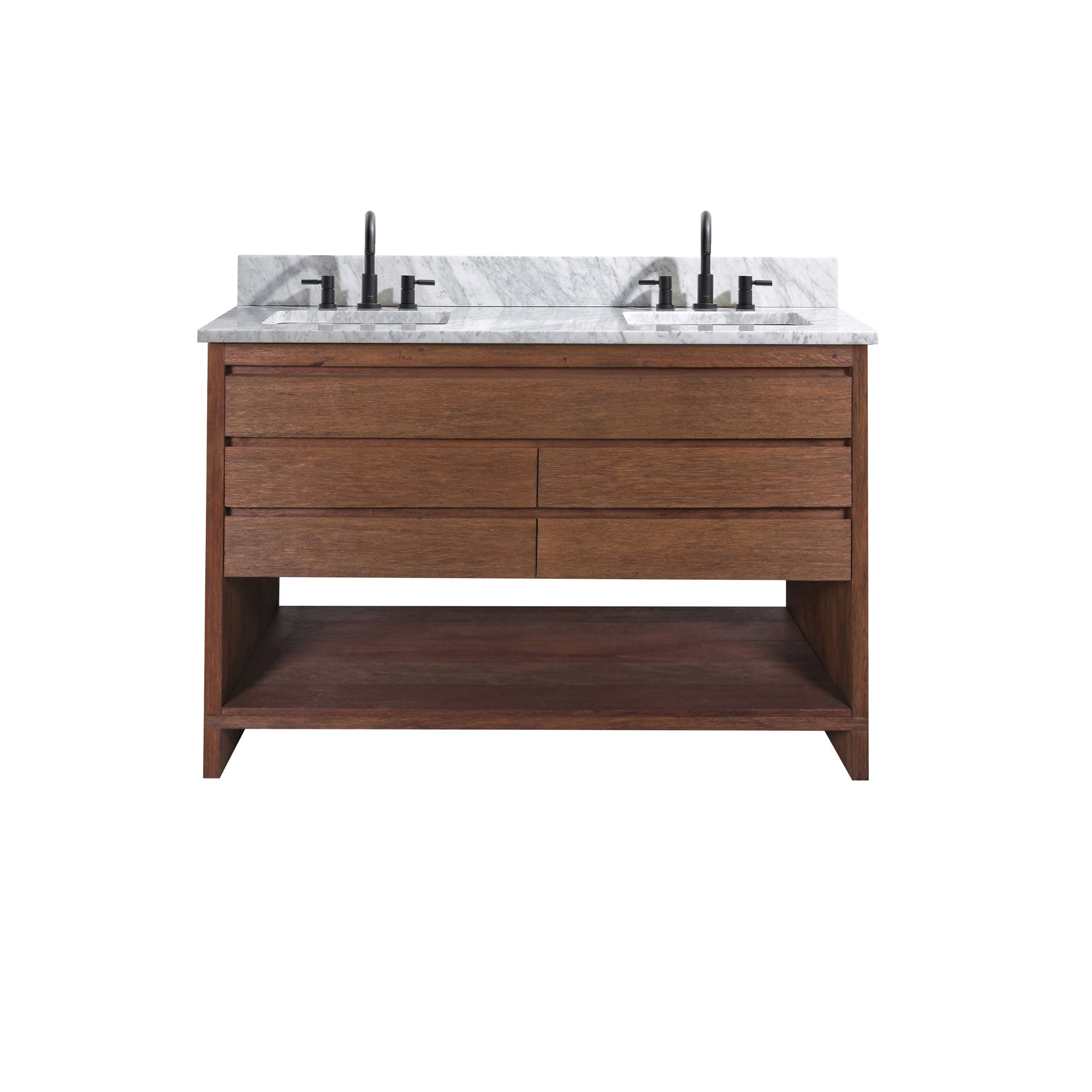 brown reclaimed wood vanity set