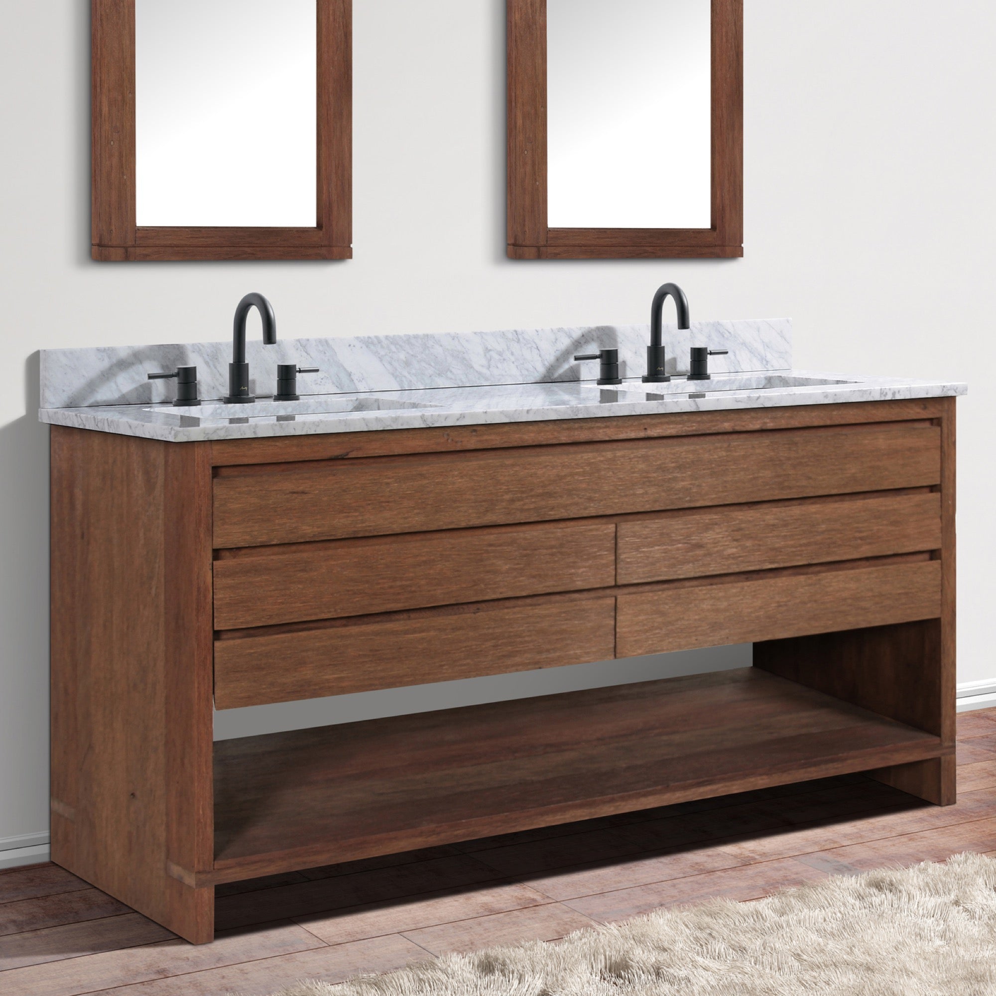 brown reclaimed wood vanity base