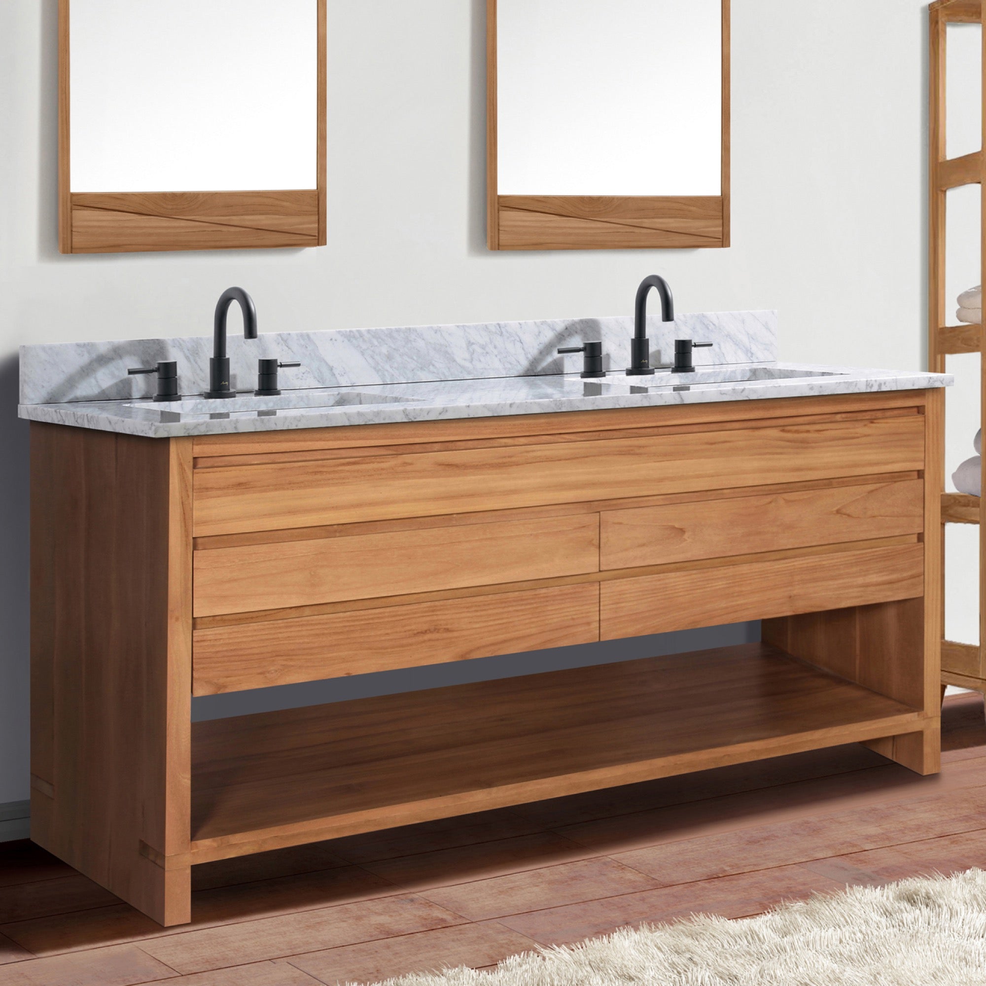 natural teak vanity base