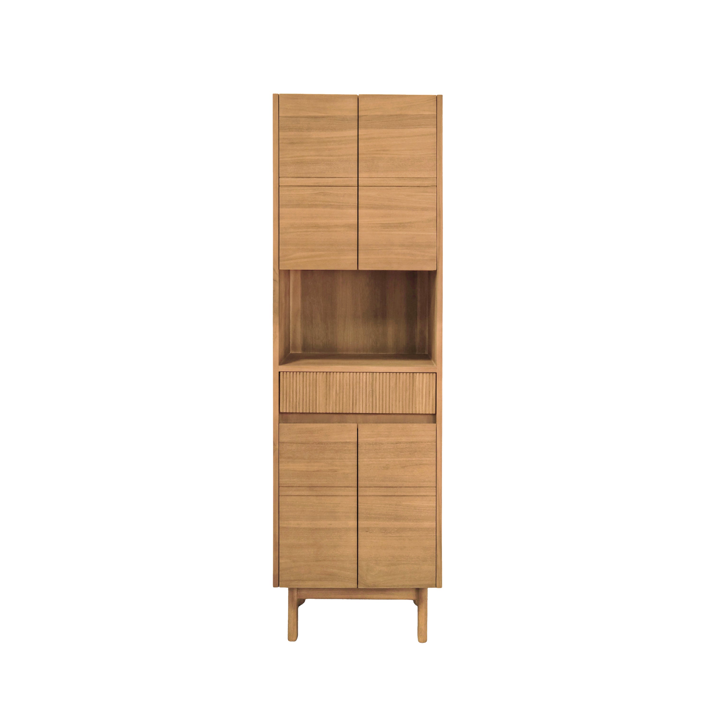 natural teak linen cabinet