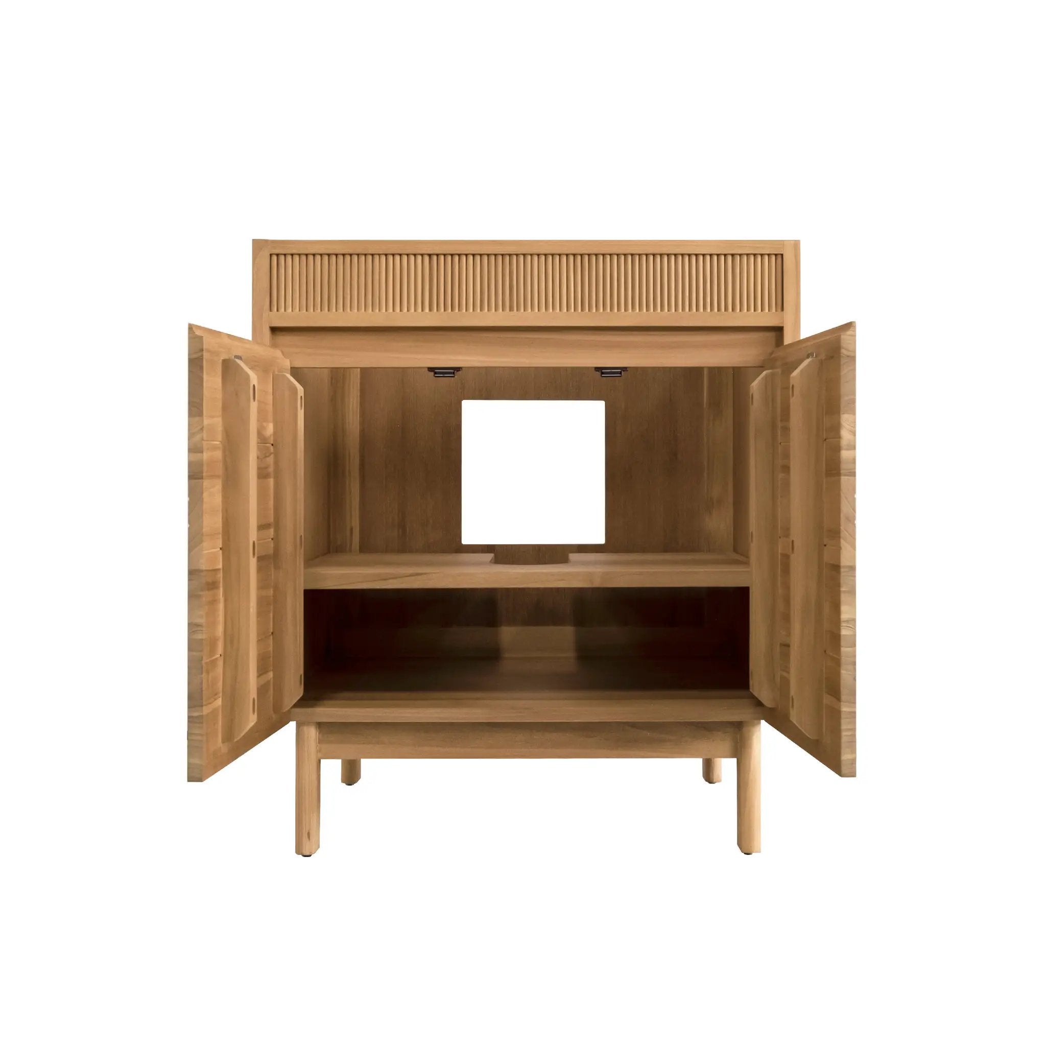 natural teak vanity set