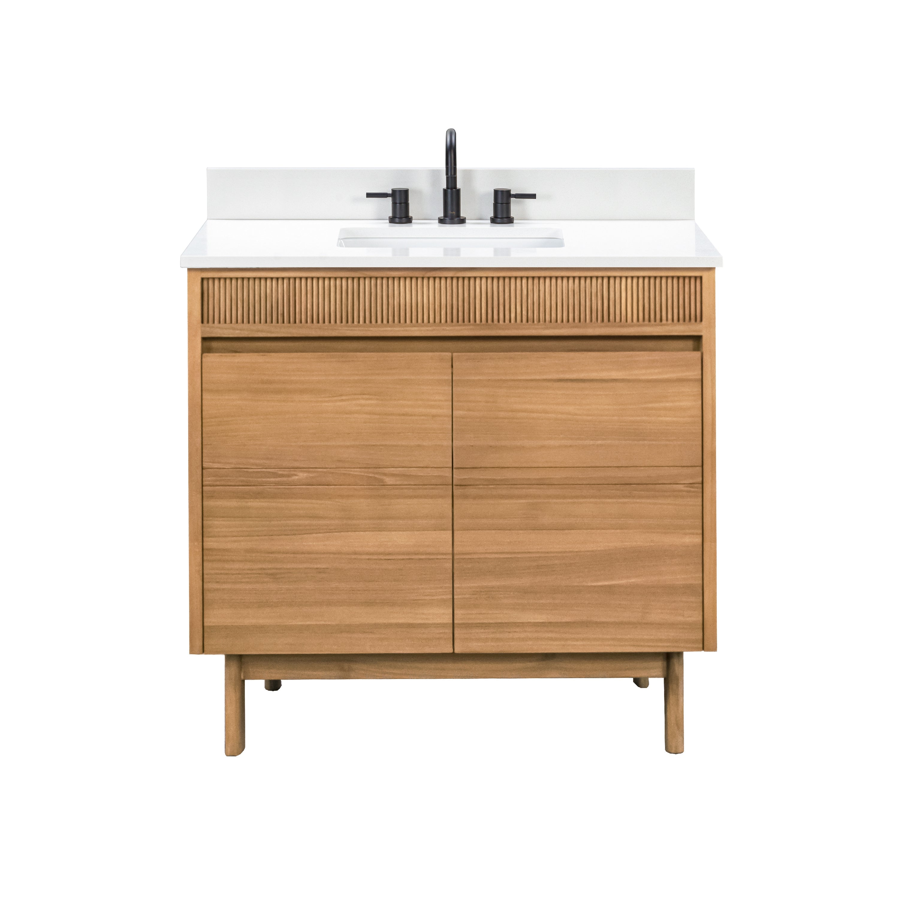 Avanity Kayla 37 in. Single Sink Bathroom Vanity Set in Natural Teak