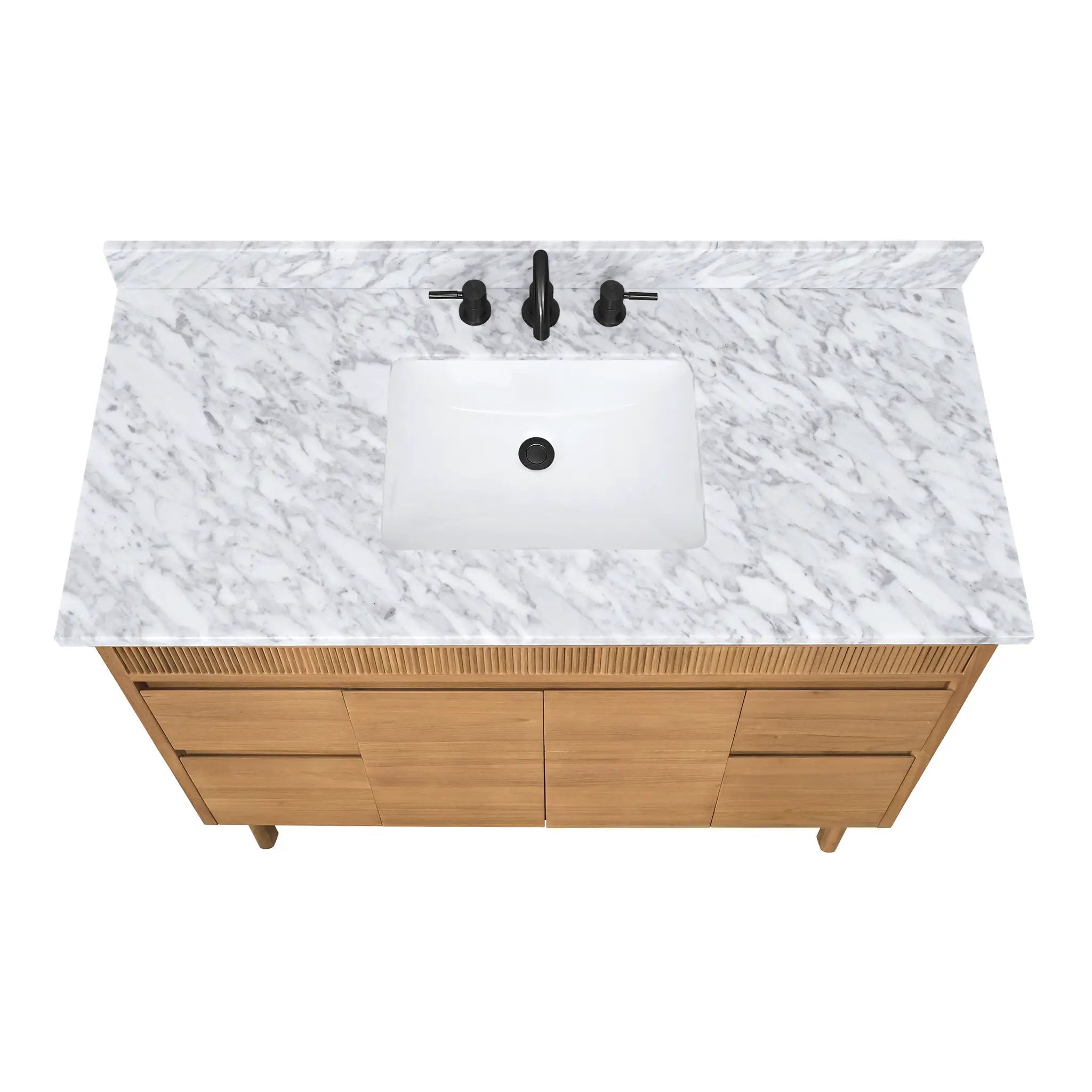 natural teak vanity set