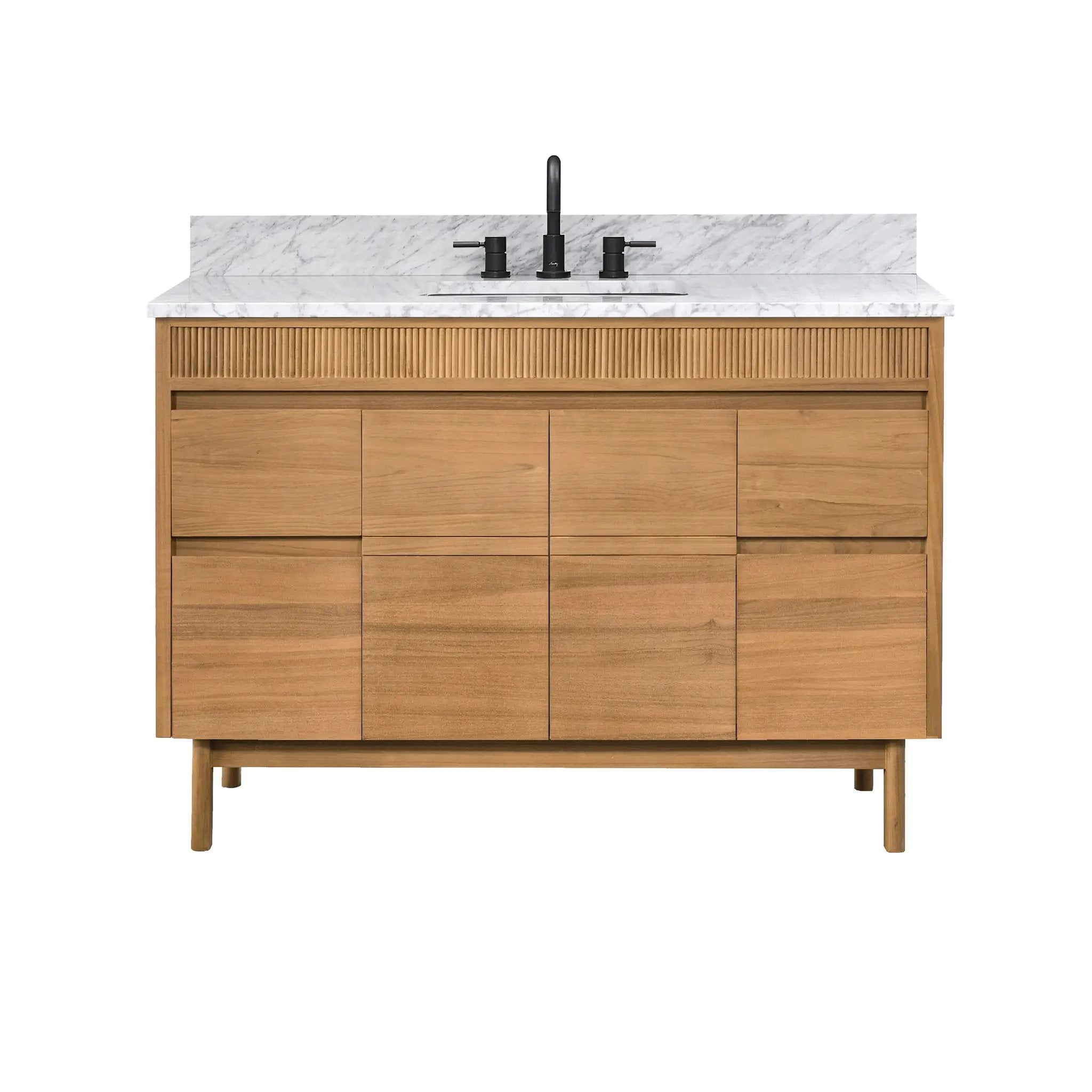 natural teak vanity set