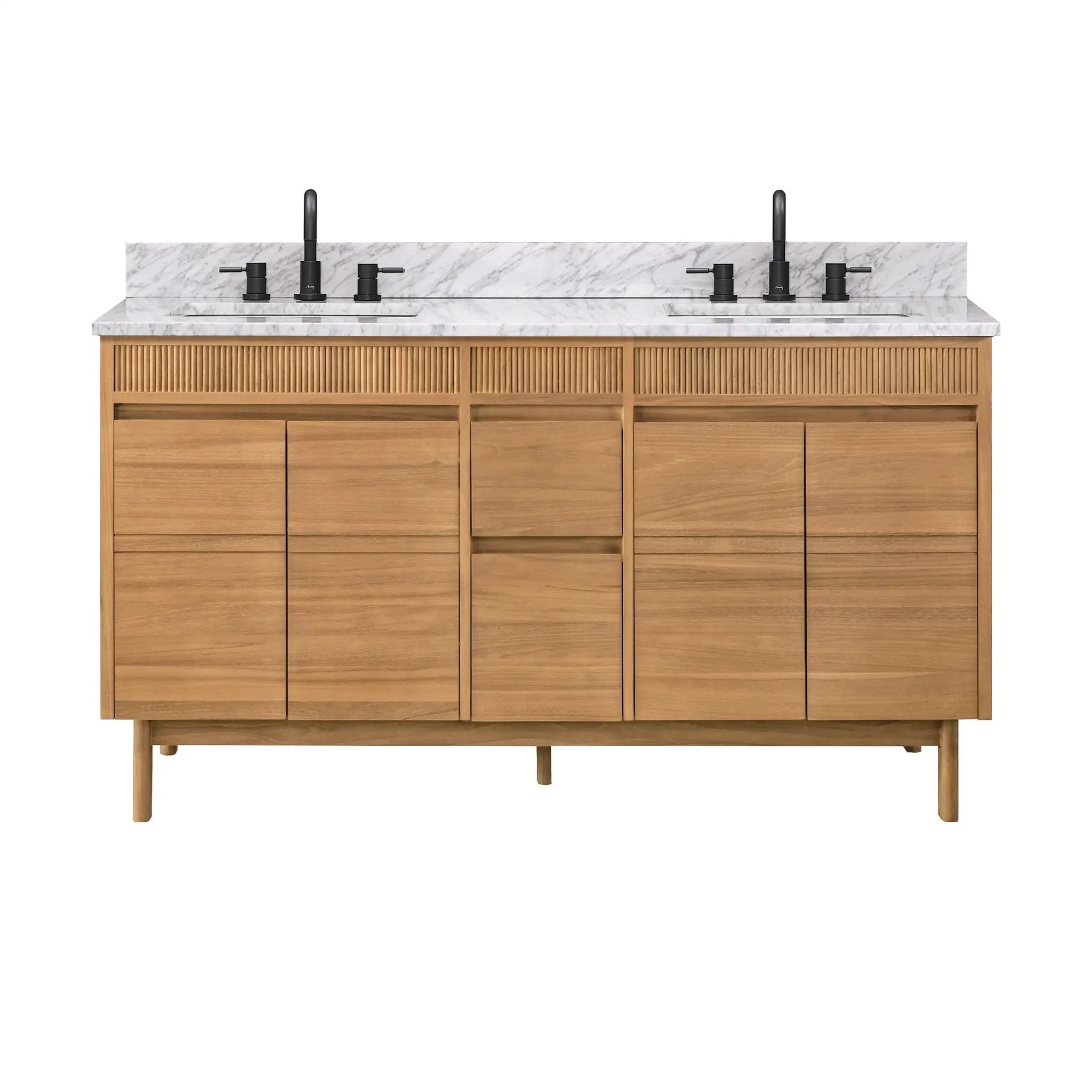 natural teak vanity set