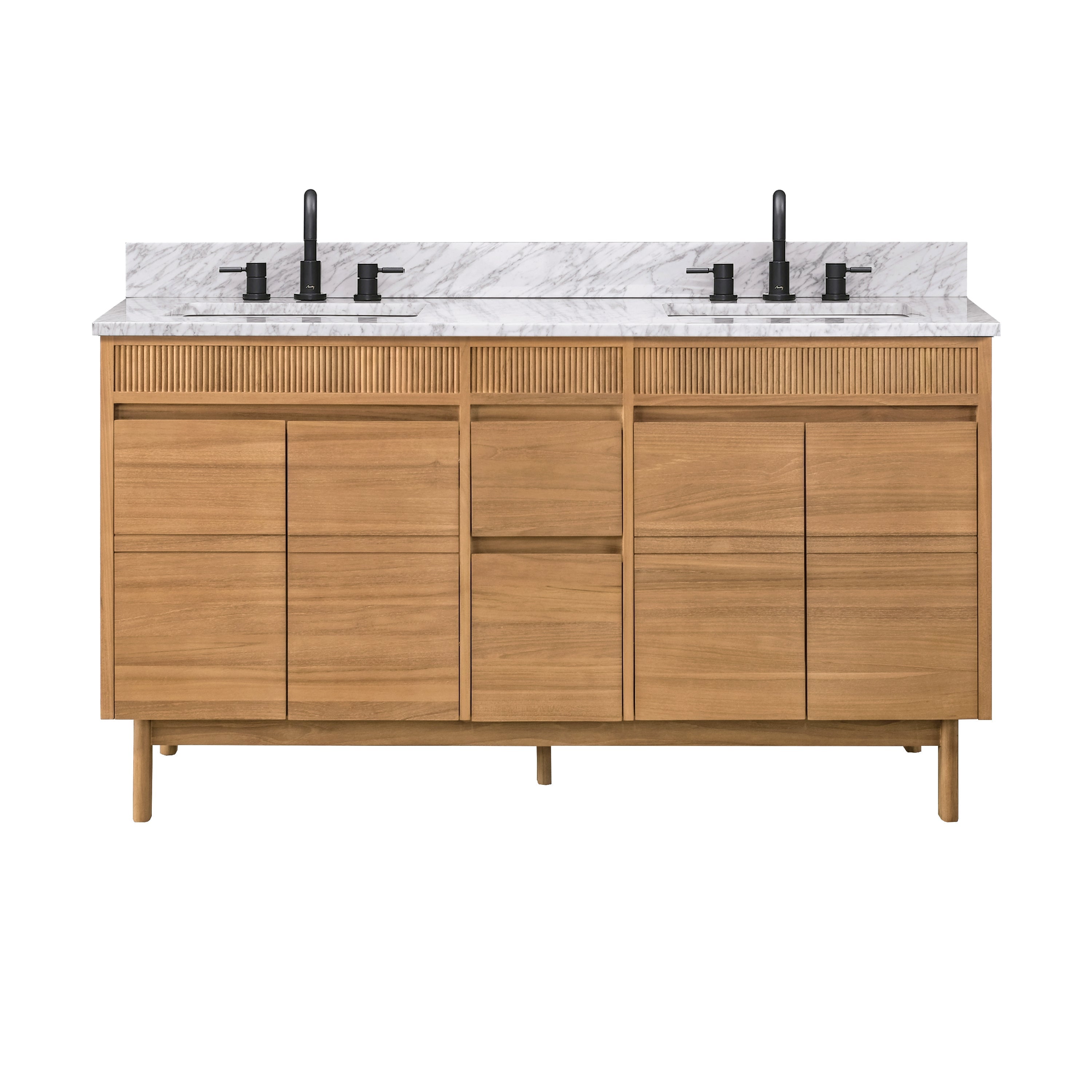 natural teak vanity set