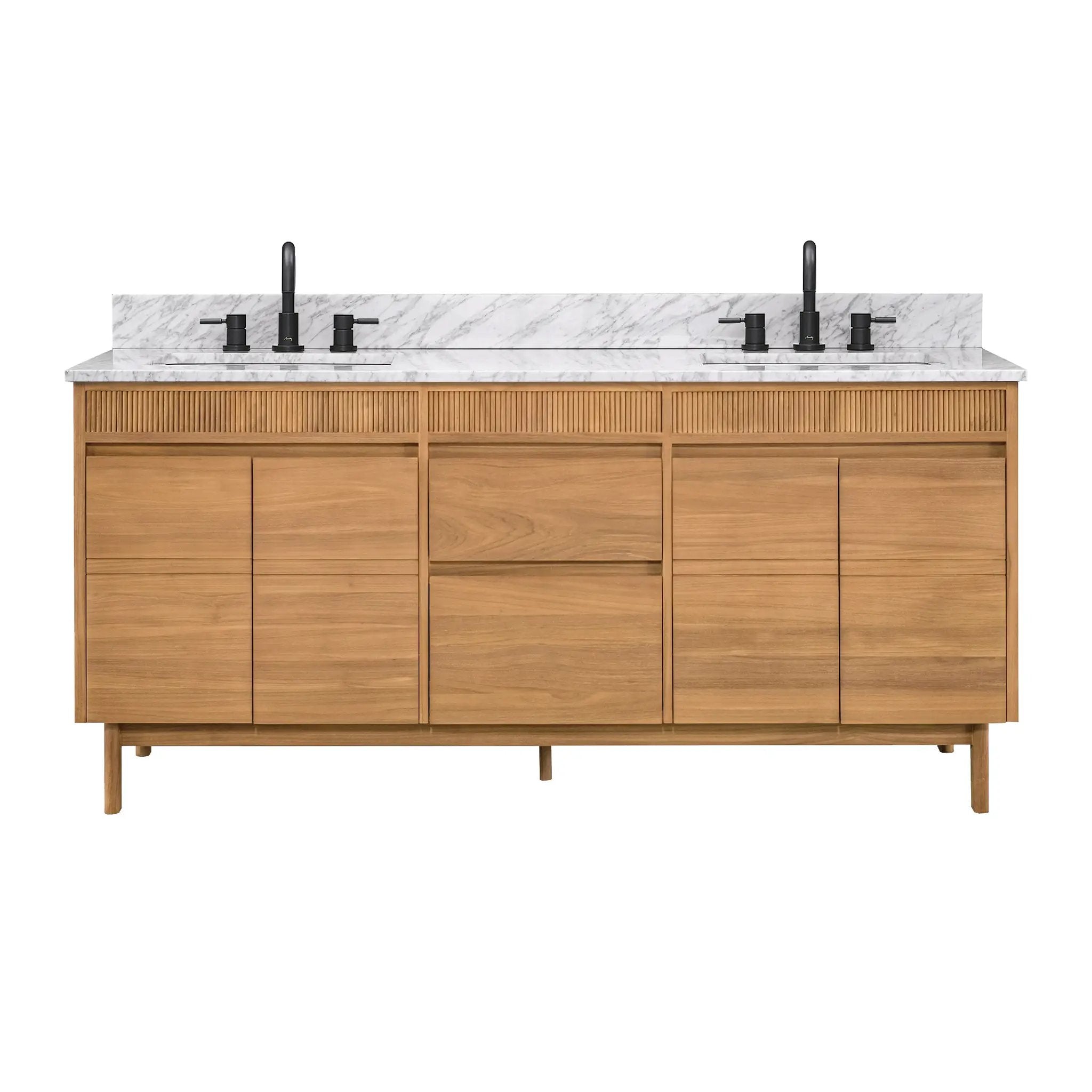 natural teak vanity set
