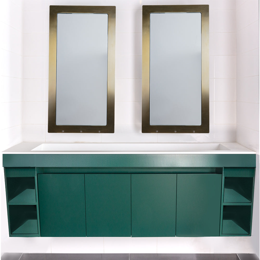 matte olive green vanity