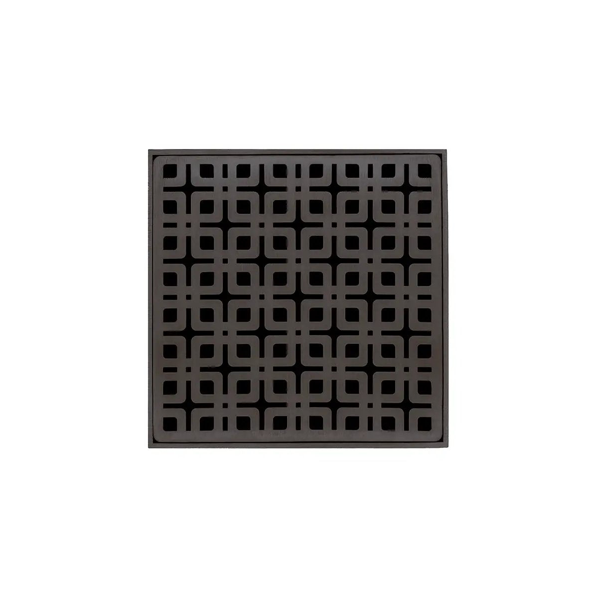 Infinity Drain 5" x 5" KD 5 Complete Kit with Link Pattern Decorative Plate with Cast Iron Drain Body, 2" Outlet by Infinity Drain