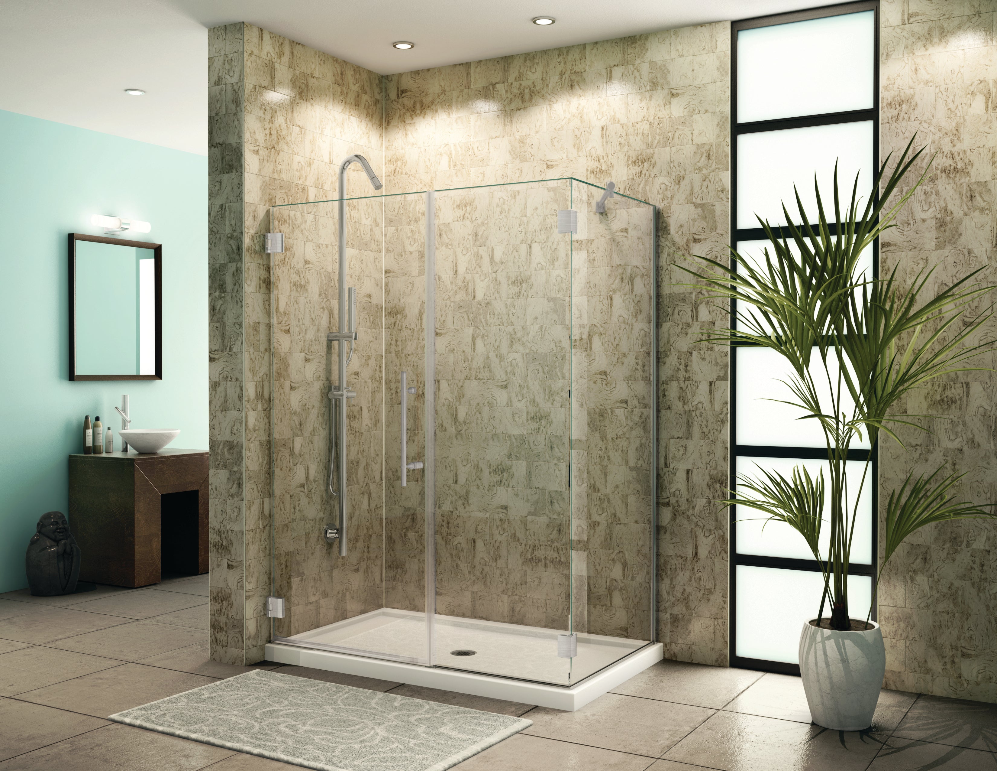 brushed nickel shower door