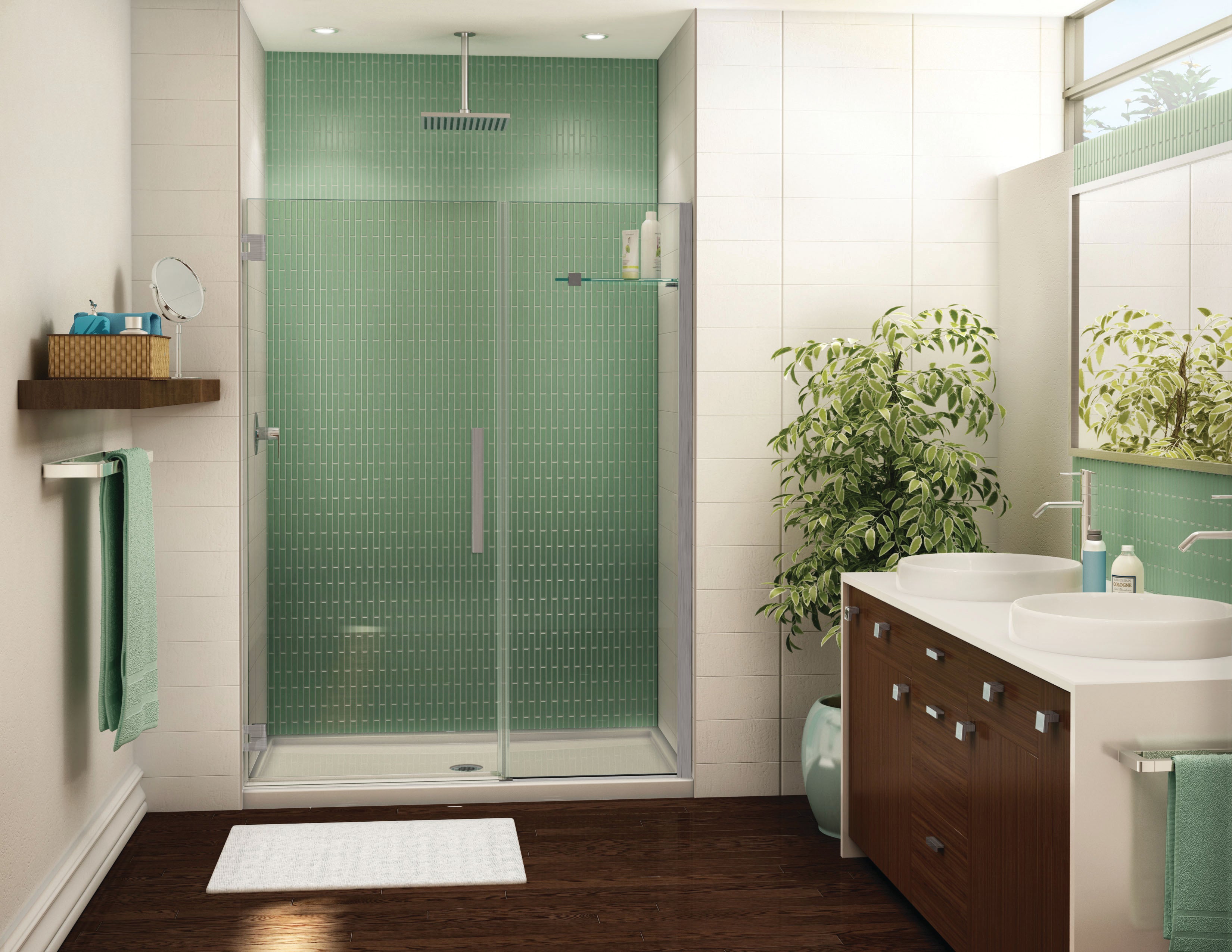 brushed nickel shower door