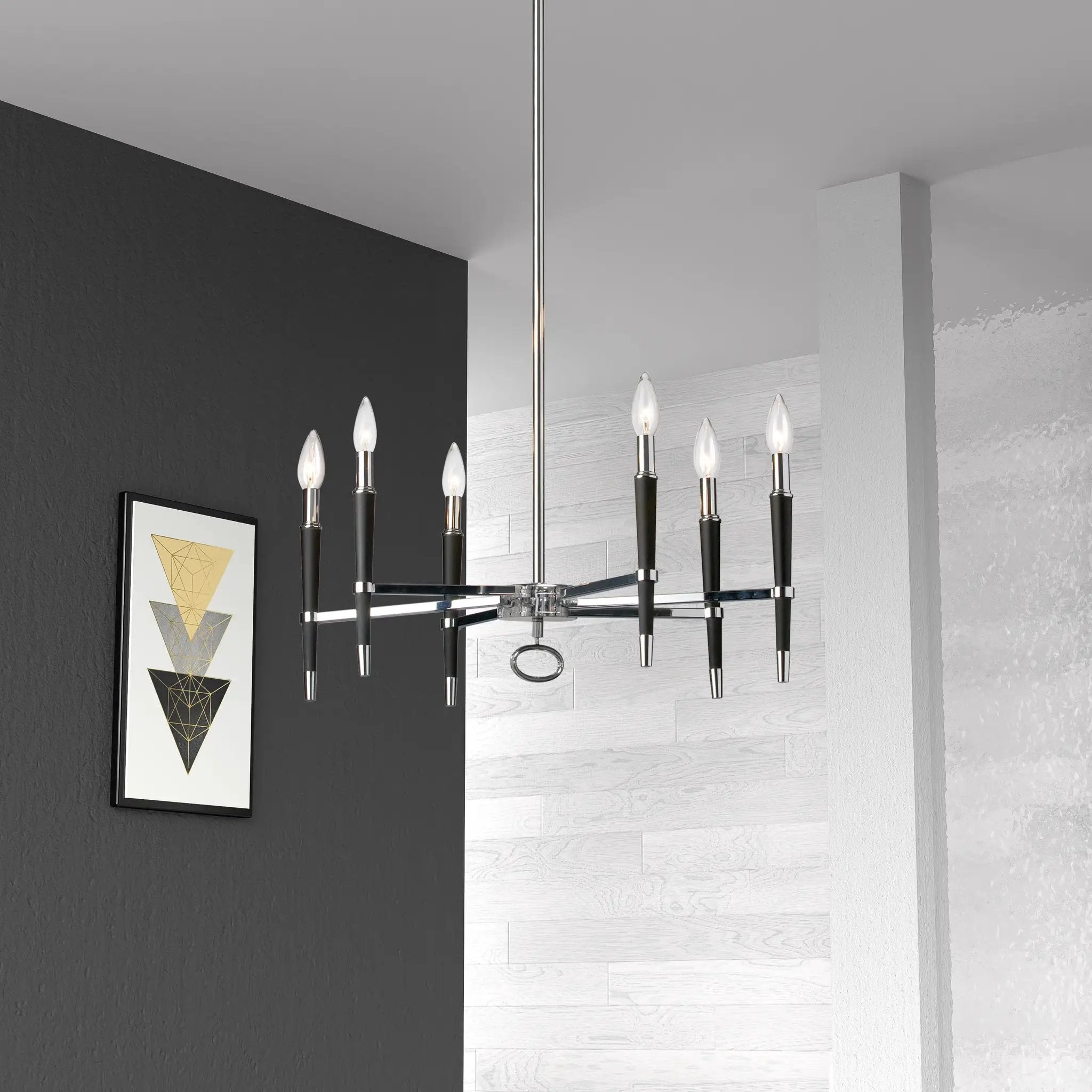 polished chrome chandeliers