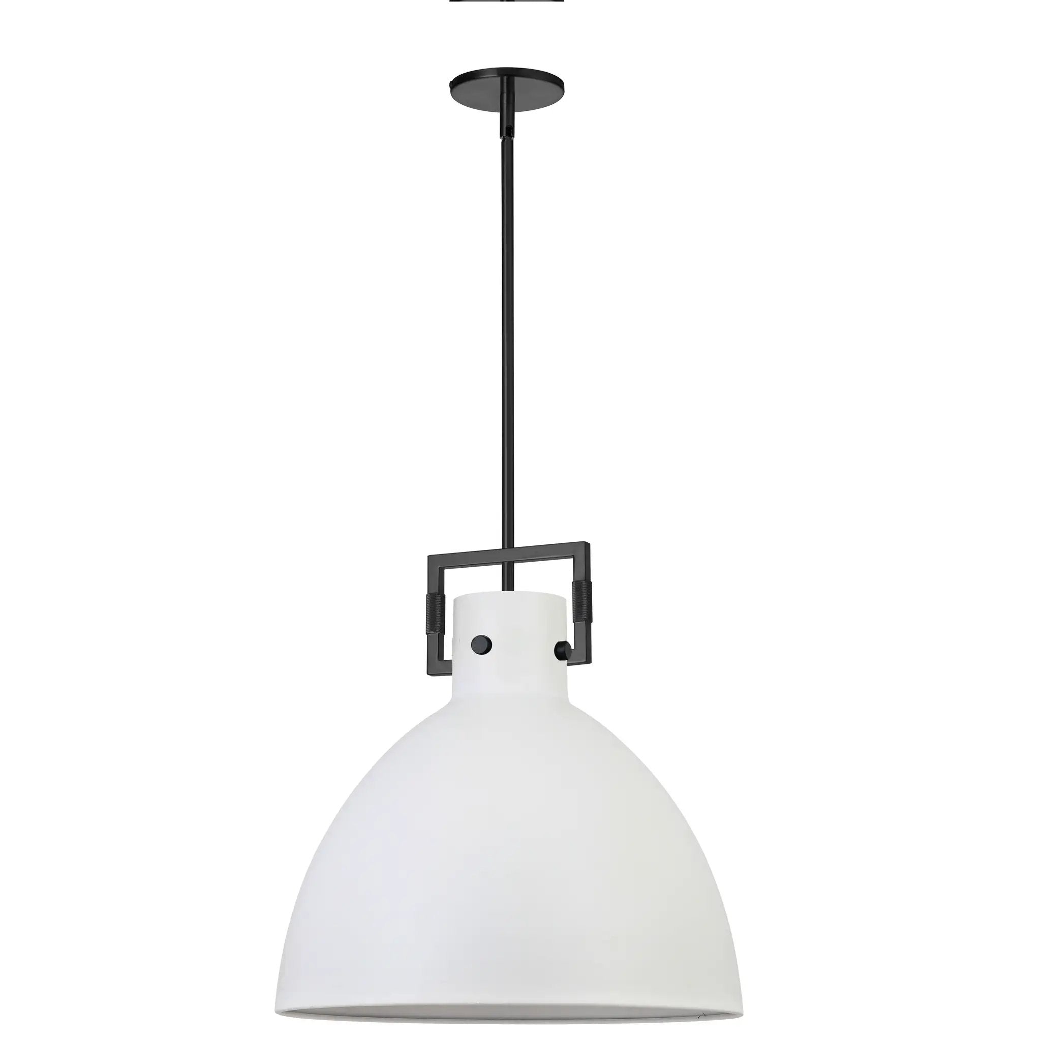 Dainolite 1 Light Incandescent Pendant with Matte White Metal Shade by Dainolite