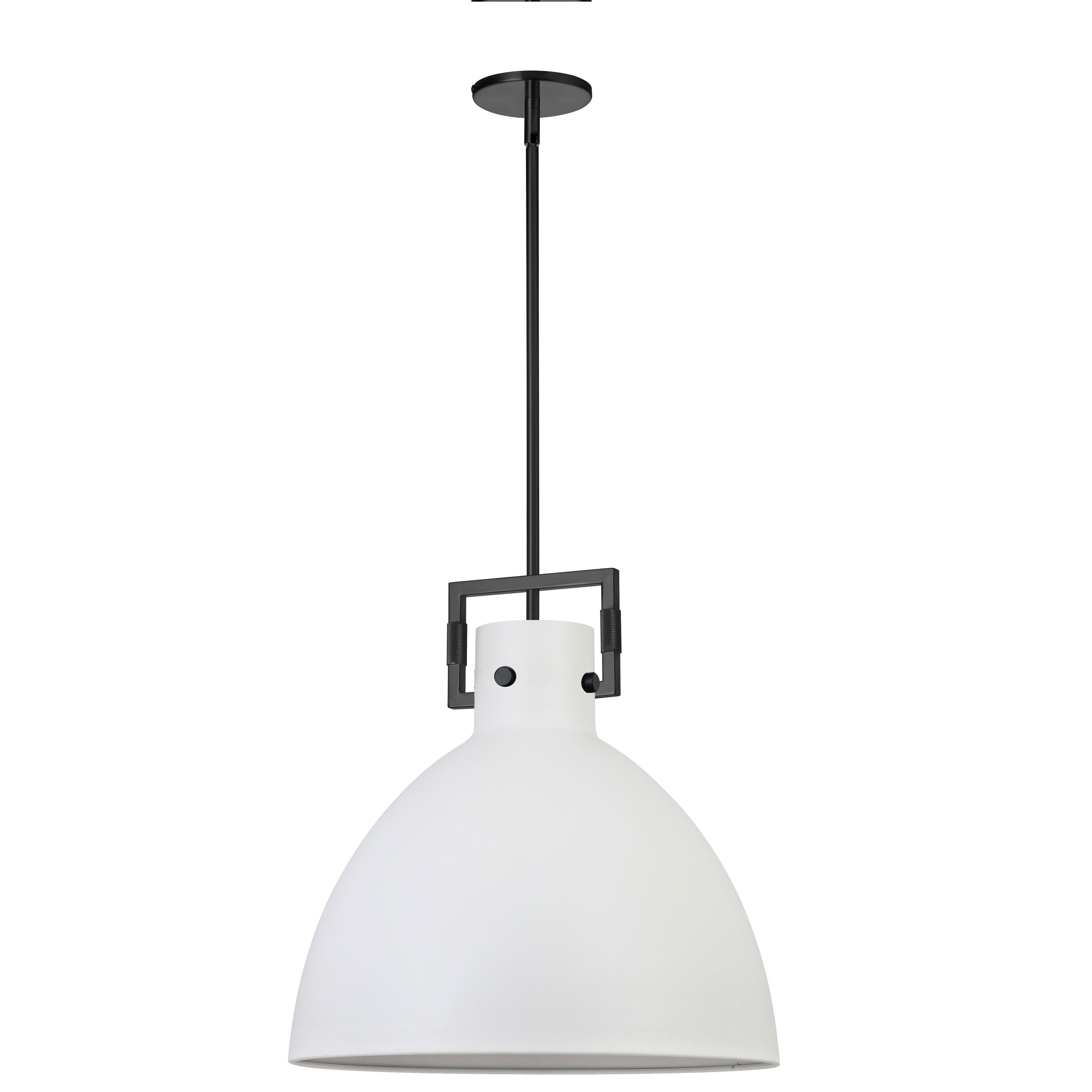 Dainolite 1 Light Incandescent Pendant with Matte White Metal Shade