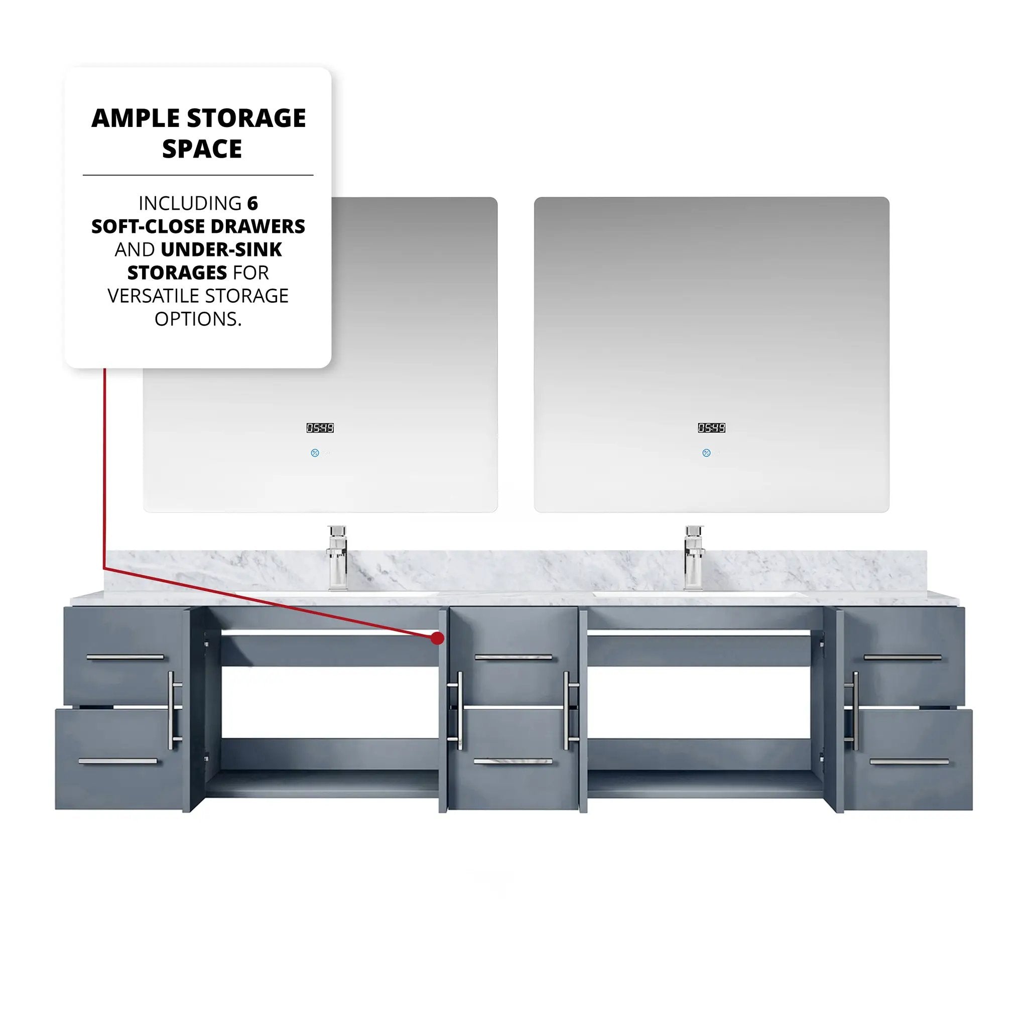 dark grey vanity