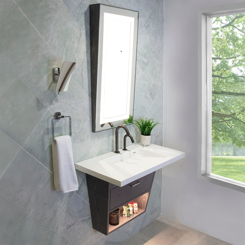 silver oak vanity