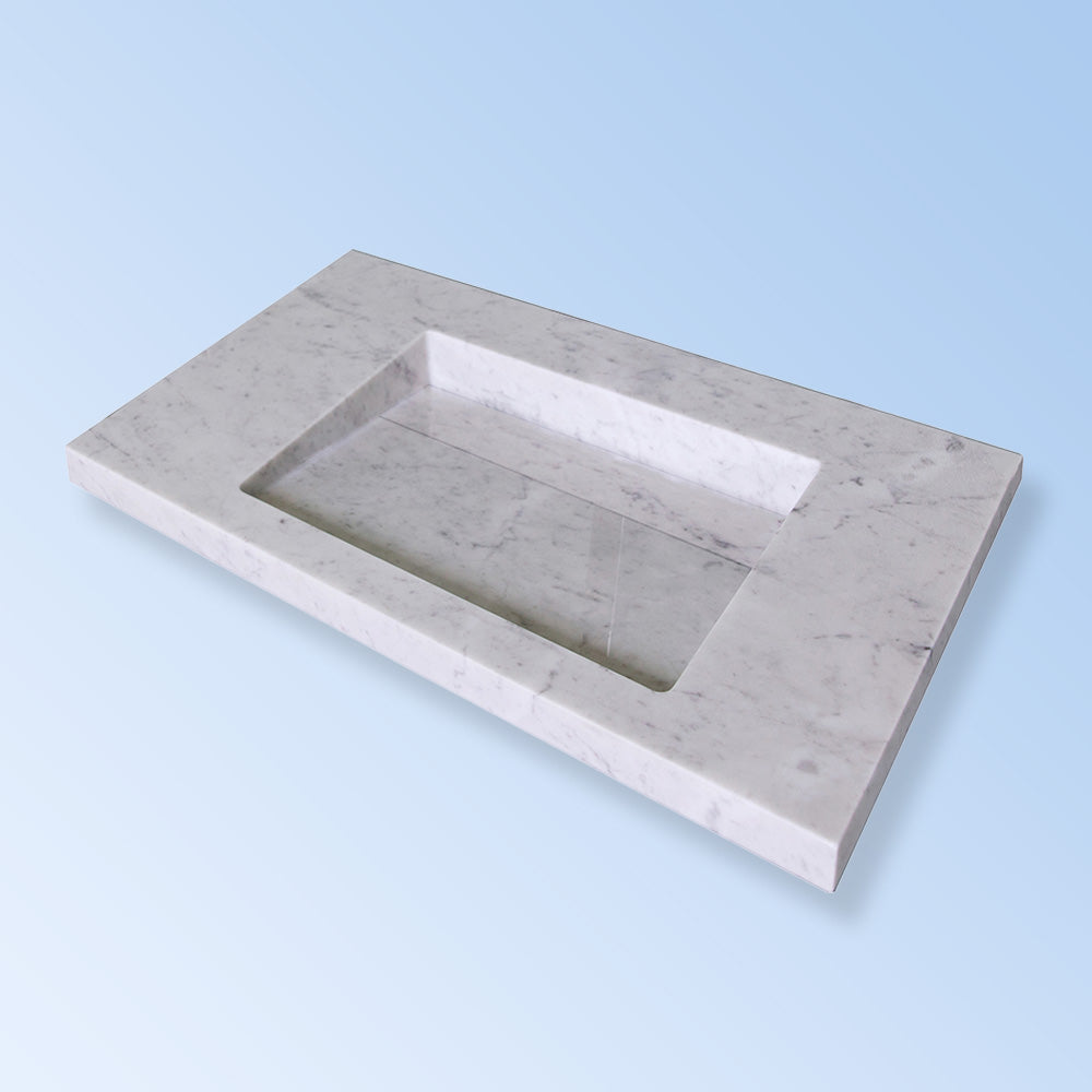 Lacava Libera 34" Wall-Mount or Vanity Top Stone Bathroom Sink with Preinstalled Concealed Drain