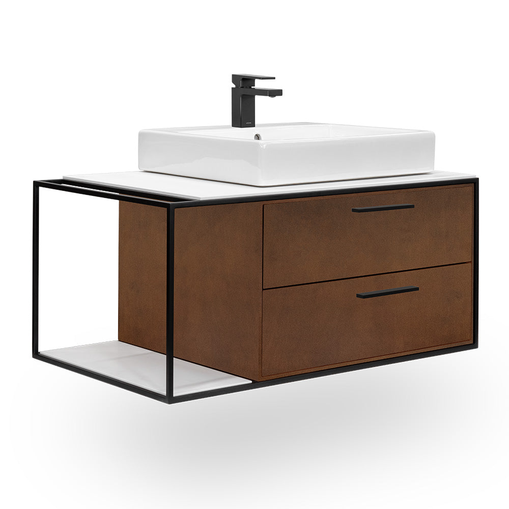 Lacava Linea 36" Wall Mount Under Counter Vanity - Right