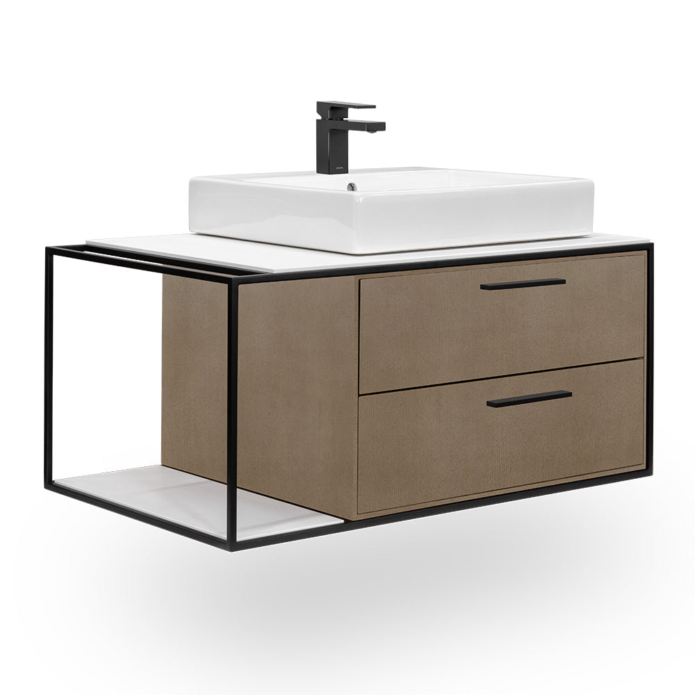 Lacava Linea 36" Wall Mount Under Counter Vanity - Right