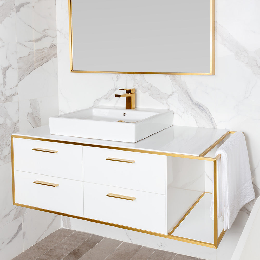 gloss white vanity