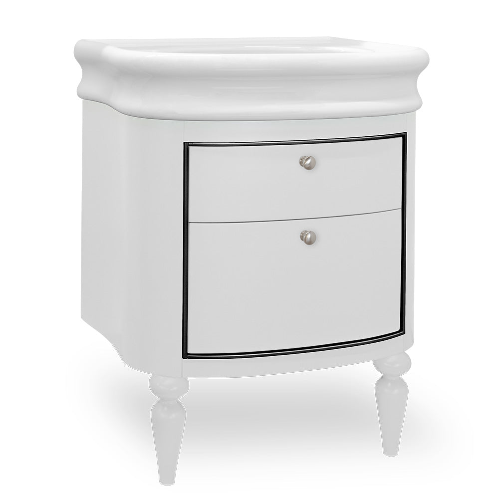 white (black trim) vanity