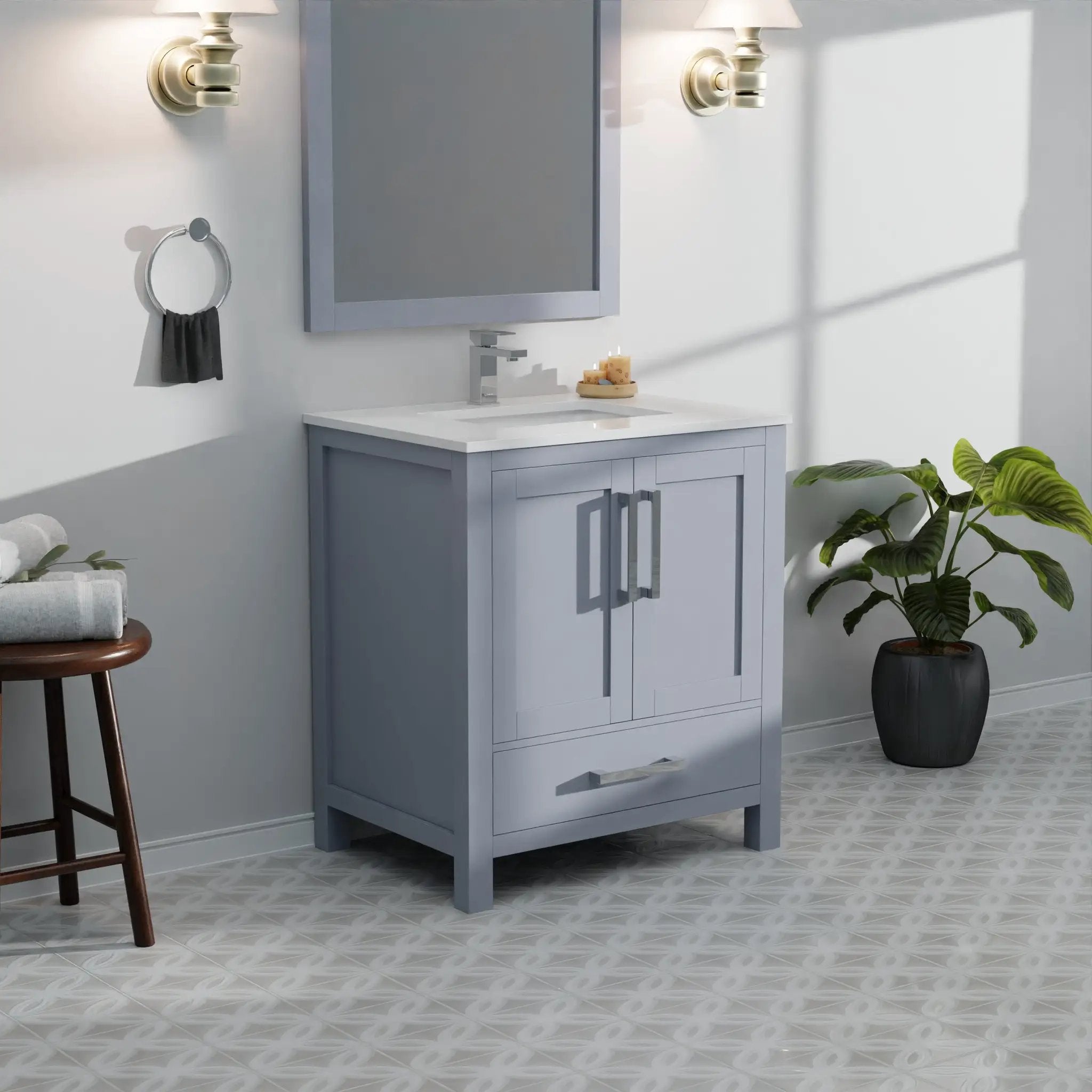 dark grey vanity