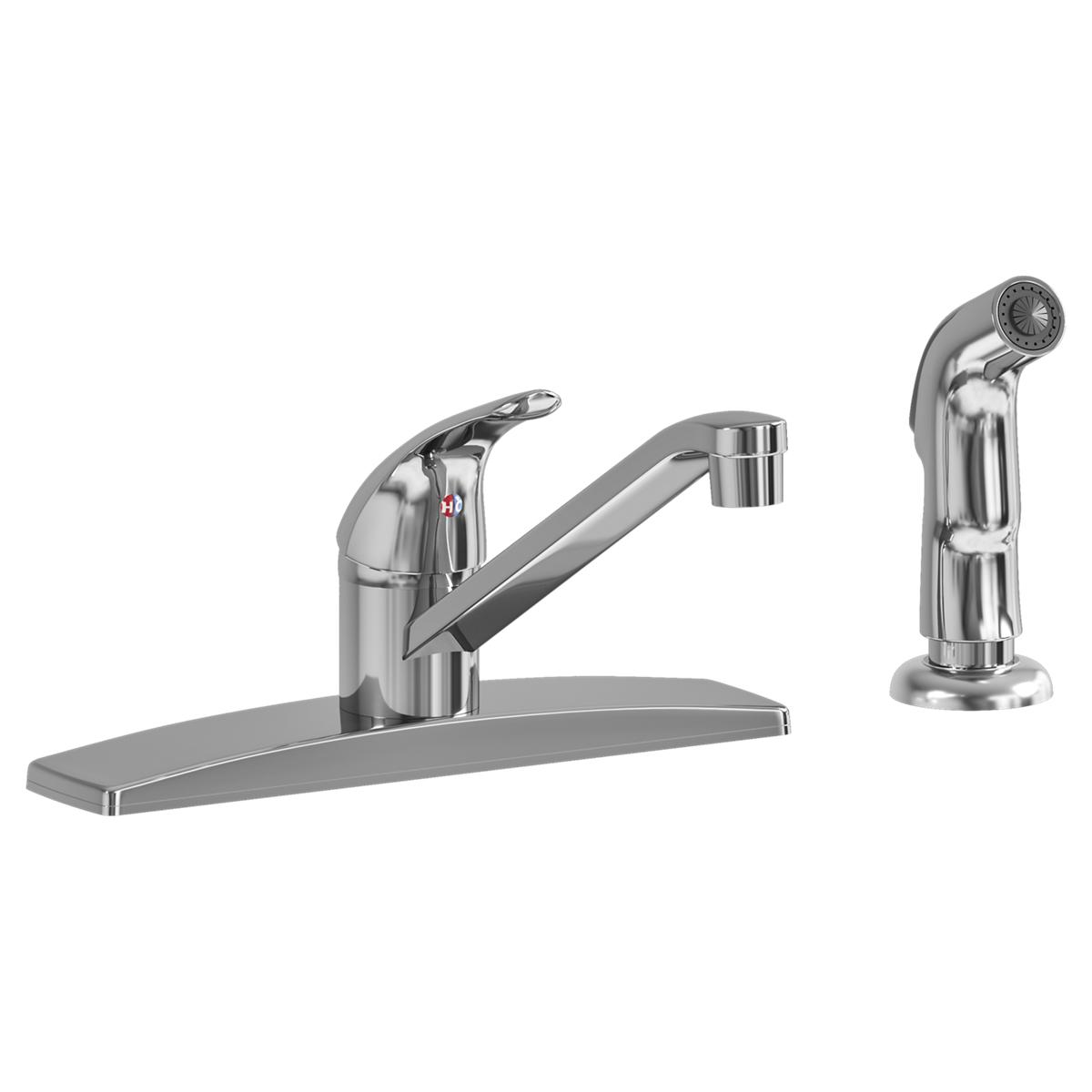 chrome deck mount faucet