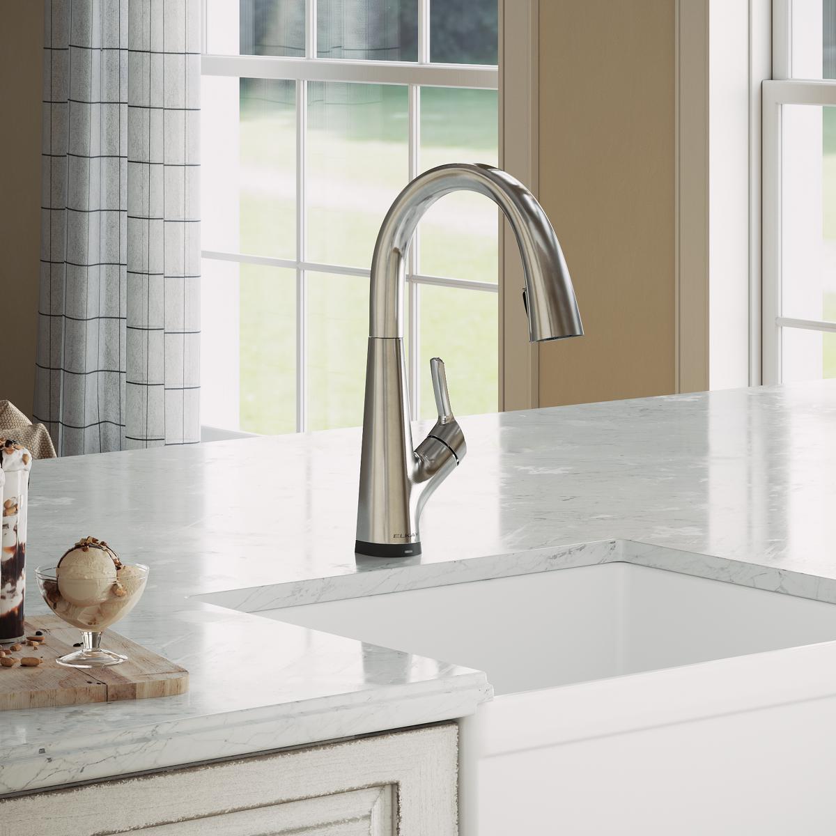 chrome 2-in-1 kitchen faucet