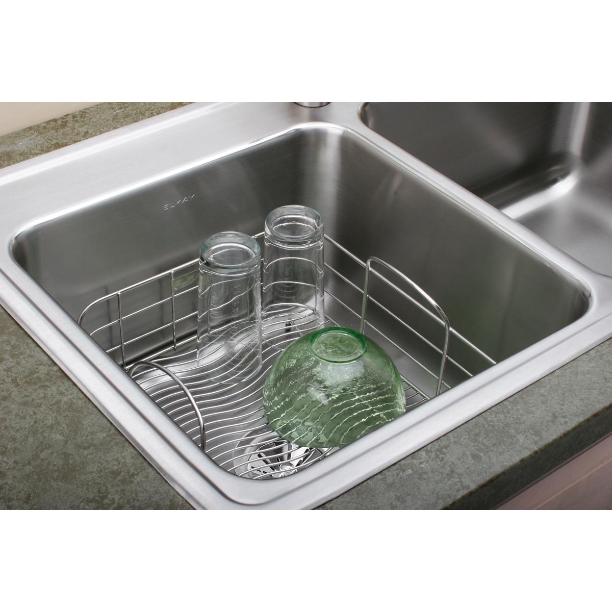 polished stainless steel rinsing basket